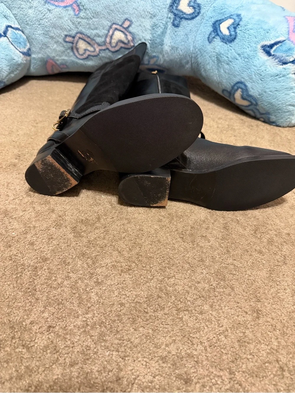 Tory Burch Black Leather & Suede Over-the-Knee Riding Boots